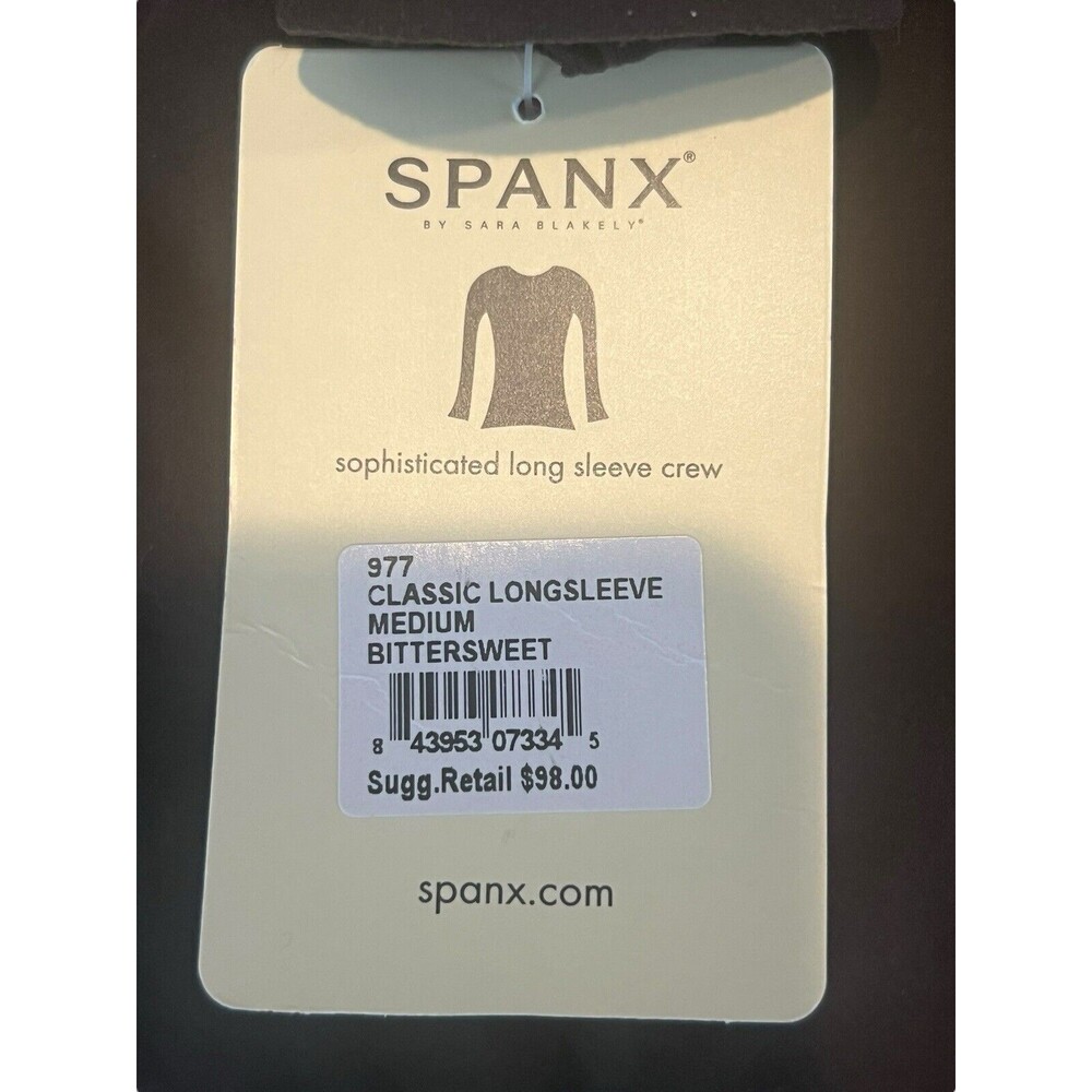 Spanx NWT On Top and in Control Elbow Length Scoop Neck Top, Brown Size M‎ - Picture 5 of 5